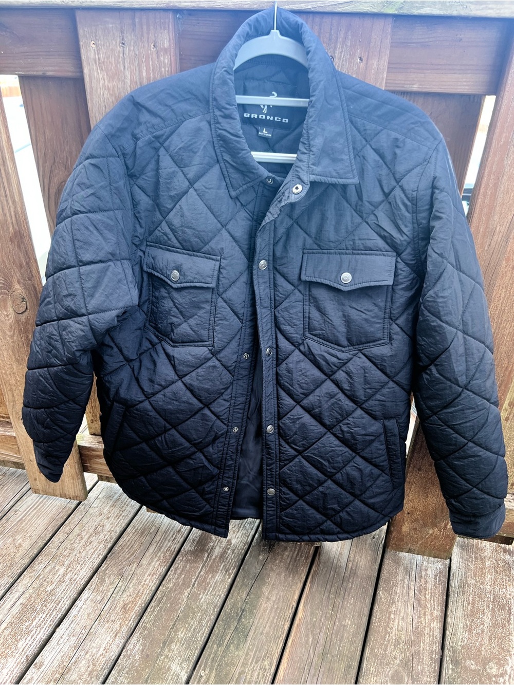 Men's Bronco Quilted Black Jacket